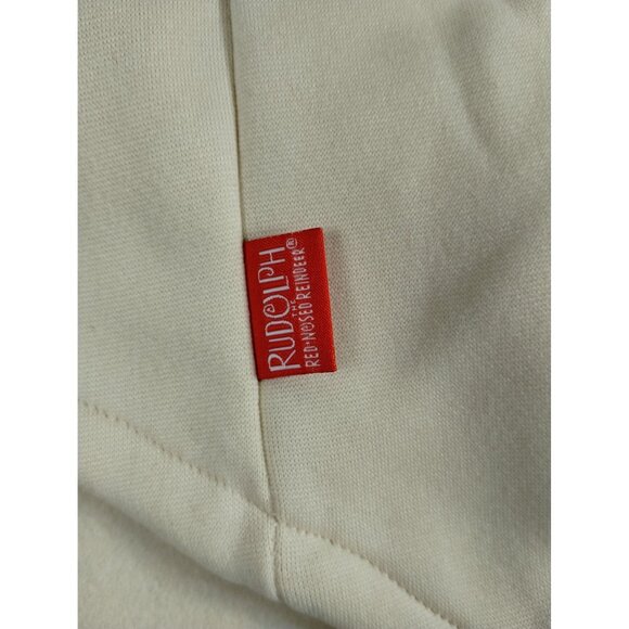 Rudolph The Red-Nosed Reindeer Dog Size M Beige Hoodie With Reindeer Antlers - Picture 5 of 5